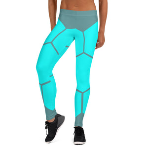 Dark Teal/ Cyan Hive Leggings