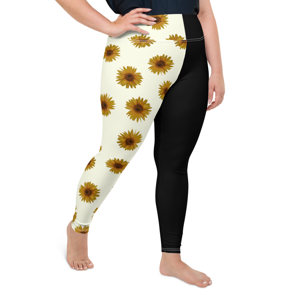 Sunflower Black Leggings 2X 6X Mantis Wings